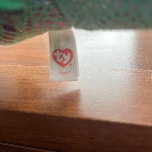 Ty Beanie Boos CINDER the Green Dragon (6 Inch) Stuffed Plush Animal No Hang Tag - Picture 5 of 5